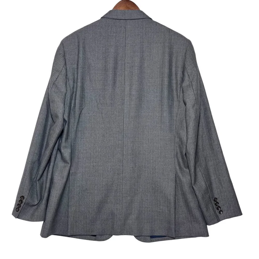 J.CREW Thompson 44L Wool Pinstripe A9554 2 Button‎ Blazer Jacket Sport Coat